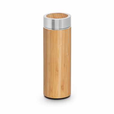 Houtkleurige koffiekan/koffiekan met theezeef 430 ml