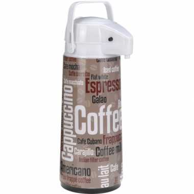 Koffiekan met dispenser bruin/wit